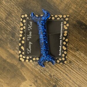 Blue Wrench Brooch